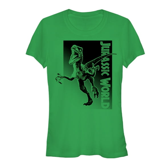 Junior's Jurassic World Velociraptor Attack Graphic Tee Kelly Green X Large