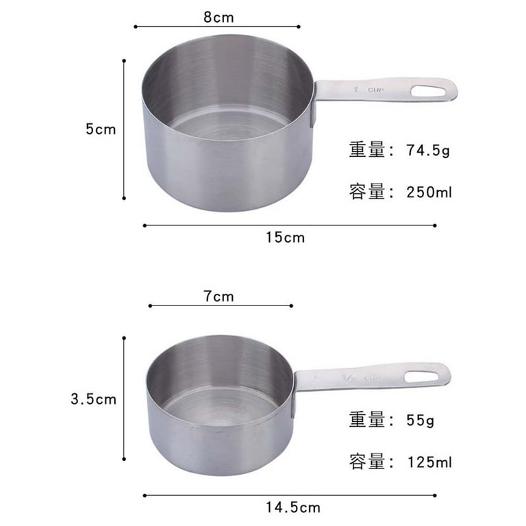 Stainless Steel Handle Measuring Cups Baking Cooking Tool Set, 4-Piece for  Dry and Liquid Bl12285 - China Measuring Cups and Spoons Set and Measuring  Cups price