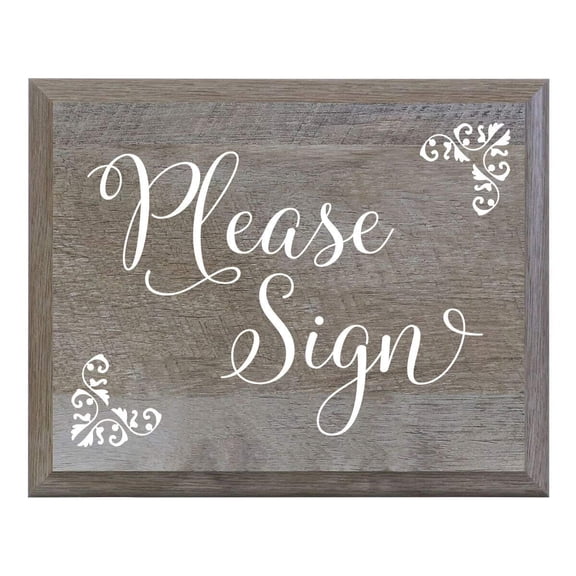 "Please Sign" Decorative Wedding Sign for Ceremony and Reception