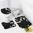 thumbnail image 3 of Bathroom Mats Sets 3 Piece Cow Skin Print Bathroom Rug and Toilet Seat Cover Set with U-Shaped Mat Soft Brown Spots Bath Mats for Bathroom 16"x24", 3 of 6