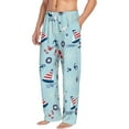 thumbnail image 2 of Uemuo Sailboats Anchors Pattern Men's Wide Leg Palazzo Lounge Pants with Pockets Light Weight Loose Comfy Casual Pajama Pants-XX-Large, 2 of 9
