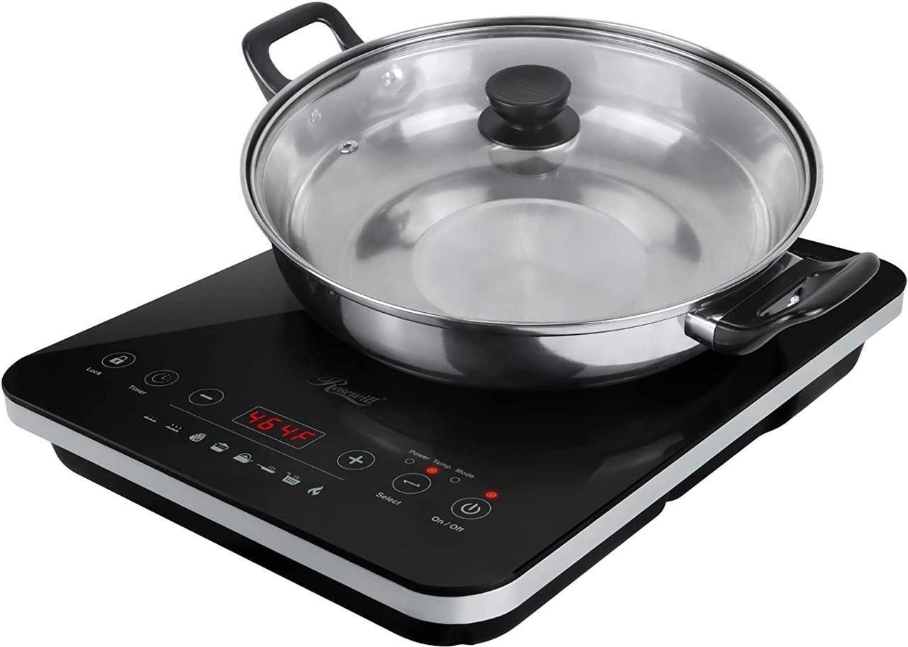 Rosewill Portable Induction Cooktop Burner, 1800W, 8 Cooking Modes, 10