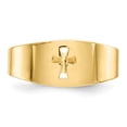 thumbnail image 5 of 14K Yellow Gold Ring Band Themed Polished Cut-out Cross, Size 9, 5 of 5