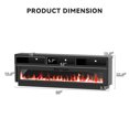 thumbnail image 3 of AHB 58'' Fireplace TV Stand with LED Light & Storage Cabinet, Electric Fireplace for TVs up to 65 inches, Black, 3 of 8