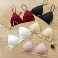 thumbnail image 2 of V Neck Triangle Cups Bra Padded Seamless Bralette Straps Sleeping Bra for Women Girls, 2 of 2