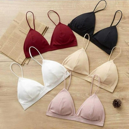 

Yinrunx Push Up Bras for Women Plus Size Floral Underwire Soft Cup Everyday Bra Sexy Deep V-Neck Solid Color Tube Top