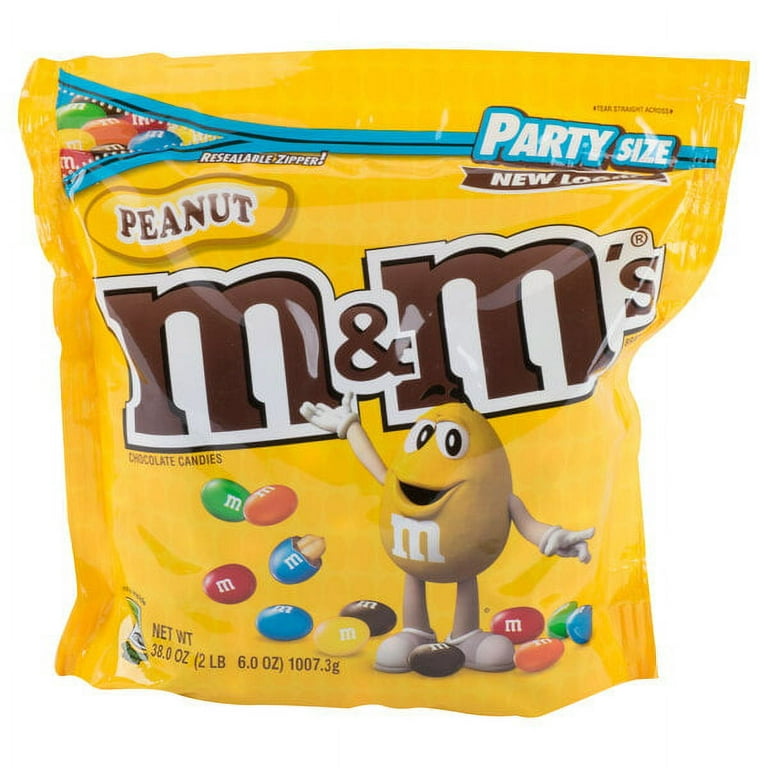 M&M's Peanut Chocolate Candies Party Size Resealable Bags