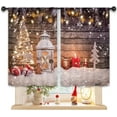 thumbnail image 4 of Christmas Tree Winter Kitchen Curtains 27.5W x 39L Inch Xmas Farmhouse Rustic Holiday Rod Pocket Short Small Window Treatment Drapes Decor 2 Panels, 4 of 8