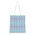 thumbnail image 1 of YFYANG Reusable Cotton Canvas Tote Shopping Bag, Blue Wavy Lines Washable Portable Grocery Bag for Daily Travel, 1 of 8