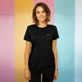 thumbnail image 2 of Dalix Butterfly Embroidered Cotton Relaxed Fit Short Sleeve Crewneck Tee Shirt Women in Black 2XL XX-Large, 2 of 5