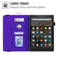 thumbnail image 3 of Dteck Folio Case for Amazon Kindle Fire HD 10 9th (Gen/7th Gen, 2019/2017), Embossed PU Leather Folio Flip Wallet Case Multi-angle Viewing Kickstand with Pencil Holder,Purple, 3 of 5