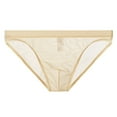 thumbnail image 2 of sunsanly Men Seamless Ice Silk Briefs Low-rise Ultra-Thin See-through Panties Solid Color Quick Drying Underwear, 2 of 8