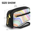 thumbnail image 3 of YFYANG Leather Portable Travel Small Makeup Bag, Multifunctional Storage Bag, Rainbow Colored Abstract Lines Pattern Cosmetic Bag, 3 of 4
