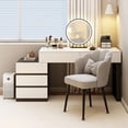 thumbnail image 2 of Led Chair Lacquer Dressing Table Container Nordic Comfortable Dressing Table Dressers Bedroom Tocador Maquillaje Home Furniture My Lux Decor Round, 2 of 20