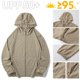 thumbnail image 4 of pstuiky camisas de manga larga para hombre, Blusa informal de color liso con capucha y mangas raglán para hombre, ideal para actividades al aire libre y a prueba de sol. salir tops m, 4 of 7