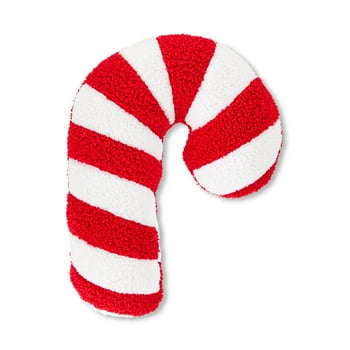 Sherpa Candy Cane 9.5" x 13.5" Decorative Pillow, by Holiday Time
