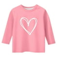 thumbnail image 4 of Gunia Toddler Boys Girls Valentines Shirt 3/4 Sleeve Love Heart Graphic Crew Neck Casual Breathable Soft Valentine'S Day T-Shirt Kids Tee Tops 3-14 Years Pink, 4 of 4