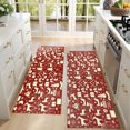thumbnail image 4 of Kitchen Rugs Sets Of 2,Red Christmas Icon Pattern Anti Fatigue Kitchen Mat Rugs Non Slip Washable,Decorative Kitchen Floor Mats for Kitchen,Sink,Laundry,17"X47", 4 of 5