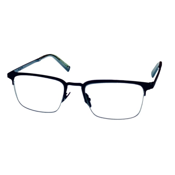John Varvatos Mens Rimless Metal Rectangle Eyeglass Frames, Model V167, Navy, 53mm