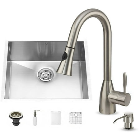 Vigo Undermount Stainless Steel Kitchen Sink, Faucet, Grid, Strainer ...