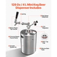 thumbnail image 3 of KFFKFF 128oz Mini Keg with Pressurized Tap System, 304 Stainless Steel Beer Dispenser Kit, Includes CO2 Regulator and Self-Closing Faucet, Maintains Freshness and Carbonation for Homebrew, Craft, 3 of 9