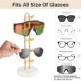 thumbnail image 4 of Organizador de gafas de sol Mono con marco de metal con base de madera, color dorado, 4 of 7