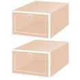 thumbnail image 2 of Neinkie 2Pcs Shoe Box Storage Containers,Drop Front Shoe Boxes Clear Plastic Stackable with Lids,Shoe Containers,Foldable Shoe Storage Organizer Case for Closet, 2 of 6