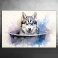thumbnail image 2 of Siberian Husky Dog Canvas Bathroom Décor - Unique Bath Wall Decor - Modern Canvas Bathroom Wall Art - Room Decor - Bathroom Decorations - Restroom Sign - Wall decor living room, 2 of 4