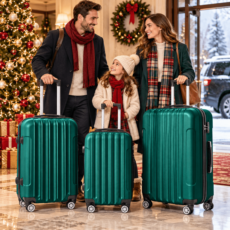Zimtown 3 Piece Nested Spinner Suitcase Luggage Set With TSA Lock