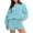 Light Blue, variant on AGWOLF Women's 2 Piece Outfits Short Sweatsuits Oversized Long Sleeve Sweatshirt Pullover Shorts Sweat Tracksuit Lounge Sets