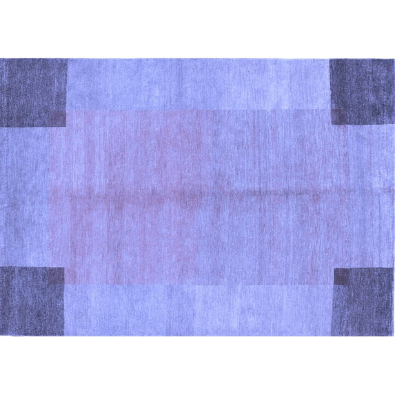 Ahgly Company Indoor Rectangle Abstract Blue Contemporary Area Rugs, 3' x 5'