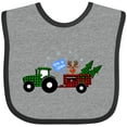 thumbnail image 3 of Inktastic Plaid Christmas Tractor With Cute Reindeer Boys or Girls Baby Bib, 3 of 4