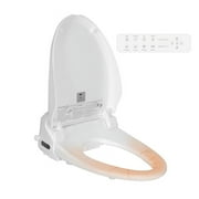 FULLWATT Electric Bidet Toilet Seat Automatic Heated Elongated Toilet Seat with Remote Control LED Night Light (White)