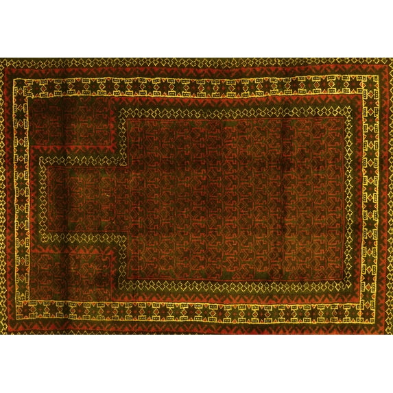 Ahgly Company Indoor Rectangle Persian Yellow Traditional Area Rugs, 6' x 9'