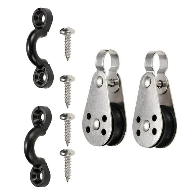 de ojos de almohadilla de kayak de material acero inoxidable 2 bloques de polea con tornillos Accesorio Engranaje de nylon para aparejo de de Zulema Hardware de aparejo de cubierta