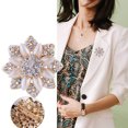 thumbnail image 4 of 2 pcs Flower Brooch Corsage Simulated Pearl Crystal, Elegant Flower Leaf Brooch for Women, Bride, 4 of 6