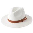 thumbnail image 1 of Sombrero de paja para hombre y mujer, visera ancha con protección UV, ideal para vacaciones, playa, Verano, 1 of 4