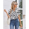 thumbnail image 4 of Ekouaer Womens Silk Satin Pajama Sets 2 Piece Button Down Silk Pjs Shorts Sets Cute Print Short Sleeve Sleepwear, 4 of 6