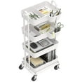 SimpleHouseware Heavy Duty 4Tier Utility Rolling Cart, White