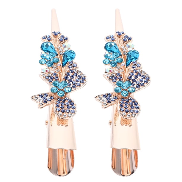 2 pinzas para el pelo con lazo grande de diamantes de imitación, decorativas, antideslizantes, de cocodrilo, con pico de pato, herramienta de peinado para mujeres y niñas, accesorios para el cabello