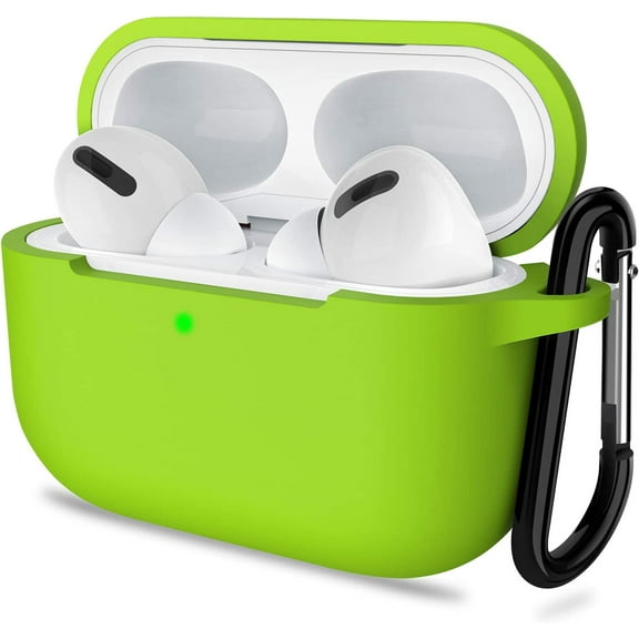 AirPods Pro 2nd Generation Case Cover, Protective Silicone Skin Accessories with Keychain for Women Men for Apple AirPods Pro Gen 2(2022), Front LED Visible-Bright Green