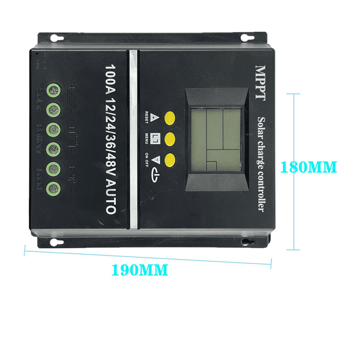 Régulateur Solaire MPPT 100A - 12V/24V/36V/48V Auto - Écran LCD, 7 Modes, Double USB - Pour Panneaux Jusqu'à 4800W - 12