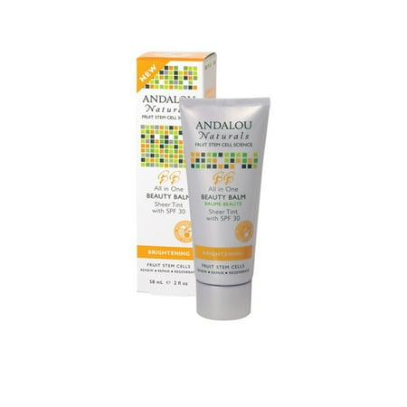 Natural Look Tinted Moisturizer - Andalou Naturals Beauty Balm Sheer Tint with SPF 30 Brightening - 2 oz Moisturizers