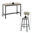 thumbnail image 3 of Bar Table Set with 4 Bar stools PU Soft seat with backrest, Grey, 47.24'' L x 23.62'' W x 35.43'' H, 3 of 9