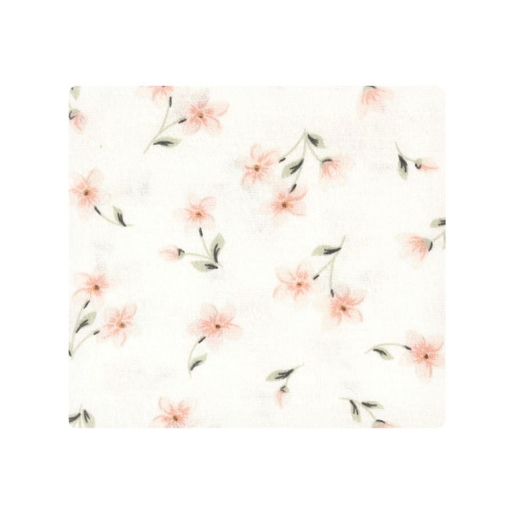 Hudson Baby Infant Girl Cotton Rich Flannel Receiving Blankets Bundle, Pink Dainty Floral, One Size