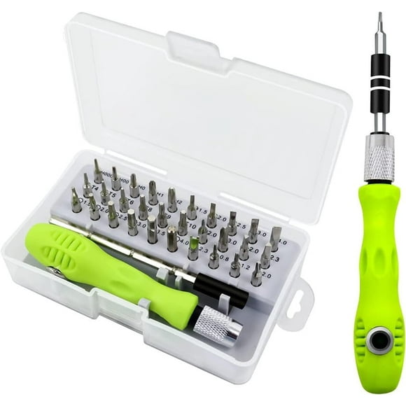 32 en 1 Mini Tournevis Kit d'Outils avec Tige d'Extension Magnétique Morceaux de Précision pour Électronique, Mobile, Téléphones, Ordinateurs Portables, Caméras, Jeux, Consoles Réparation Multi-Outils - 1 Pcs, Kit d'Outils