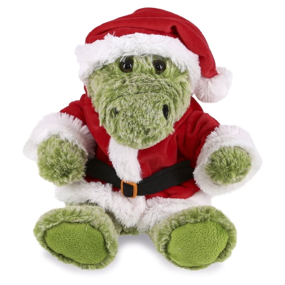 DolliBu Santa Alligator Stuffed Animal Plush Toy - Super Soft Wild Animal Dress Up with Red Santa Claus Outfit, Cute Wildlife Gift, Perfect Holiday Christmas Gift - 8 Inch