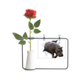thumbnail image 1 of Botella de decoración de jarrones colgantes de flores rosas artificiales, 1 of 3