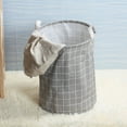 thumbnail image 4 of Clearance Woahu Woven Basket Tall,X Large Laundry Baske,Cotton/Linen Canvas Foldable Opening Medium Fabric Laundry Basket Holding And Arranging Laundry Bucket 35*45Cm, 4 of 8