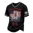 thumbnail image 2 of Men's 911 25th Anniversary T Shirts Flag Printed Vintage Never Forget 9/11 T Shirts Honor Faith American Flag 911 Memorial Shirts, 2 of 4